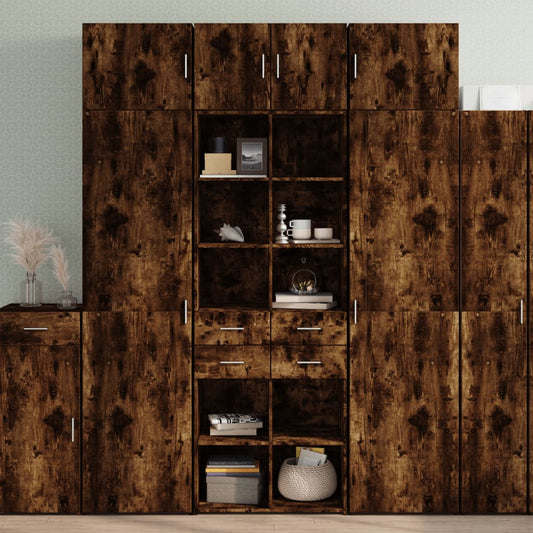 Armadietto Rovere Fumo 70x42,5x225 cm in Legno Multistrato - homemem39