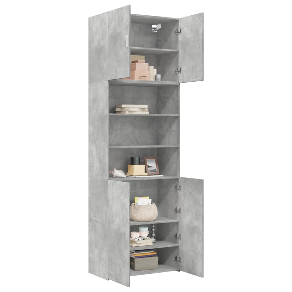 Credenza Grigio Cemento 80x42,5x249 cm in Legno Multistrato