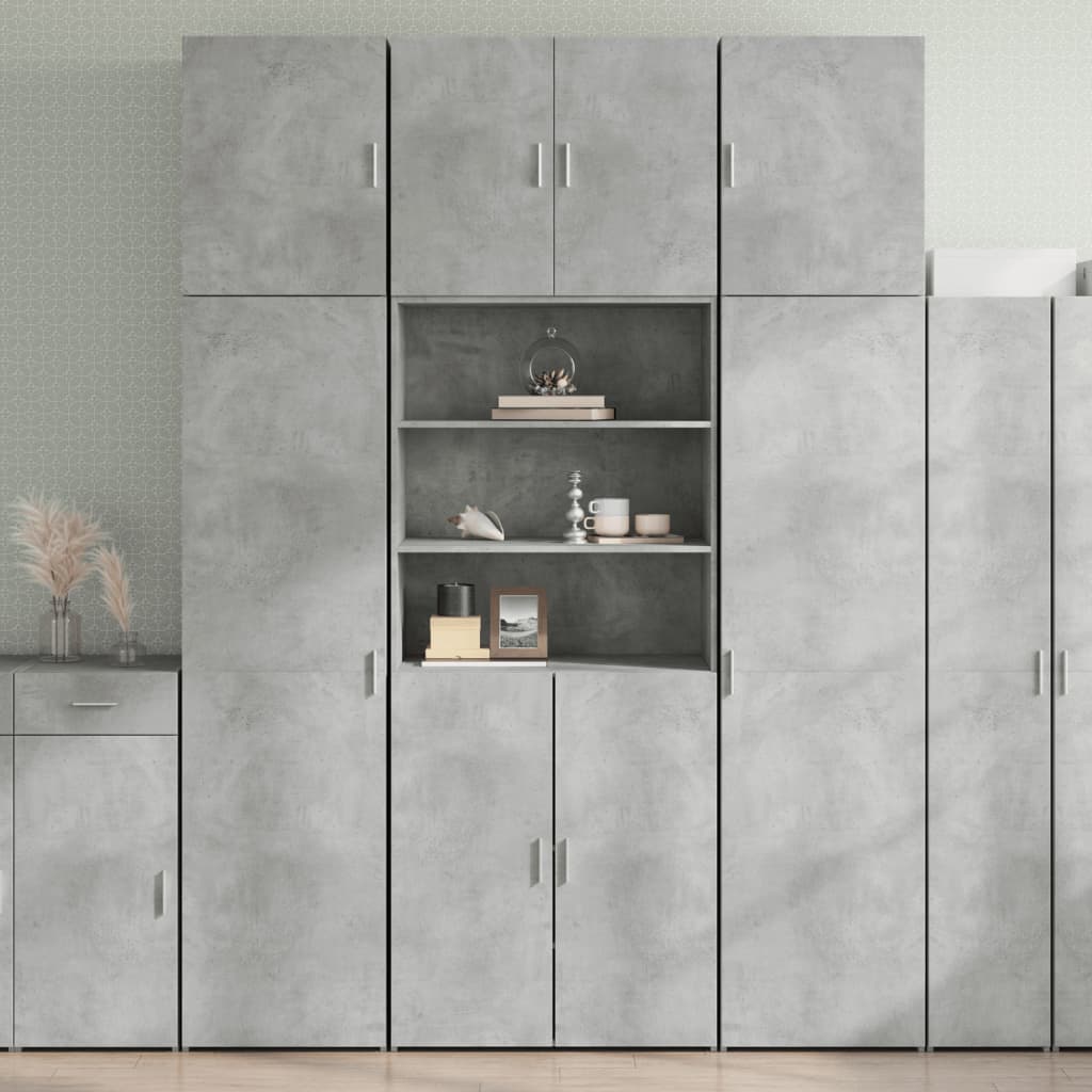 Credenza Grigio Cemento 80x42,5x249 cm in Legno Multistrato