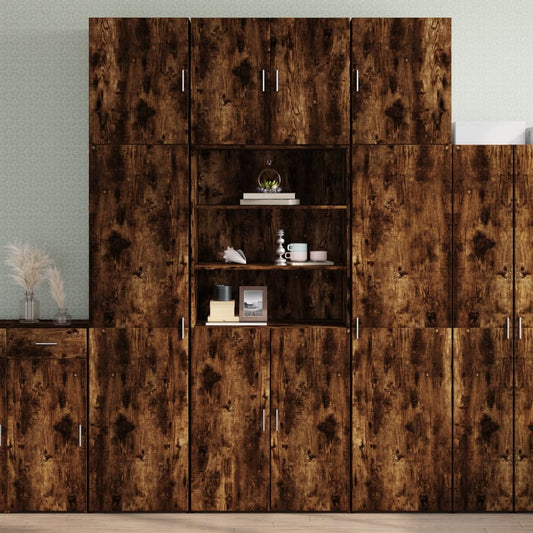 Credenza Rovere Fumo 80x42,5x249 cm in Legno Multistrato