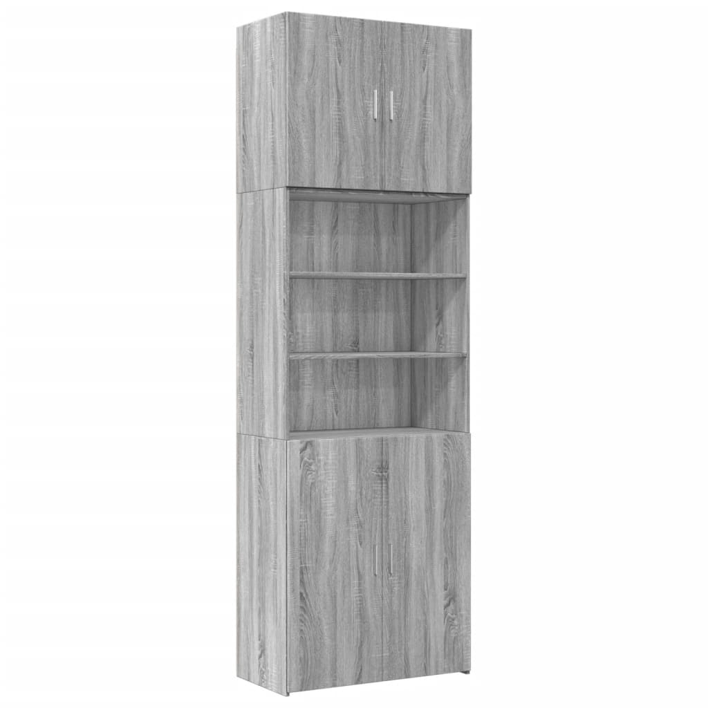 Credenza Grigio Sonoma 80x42,5x249 cm in Legno Multistrato