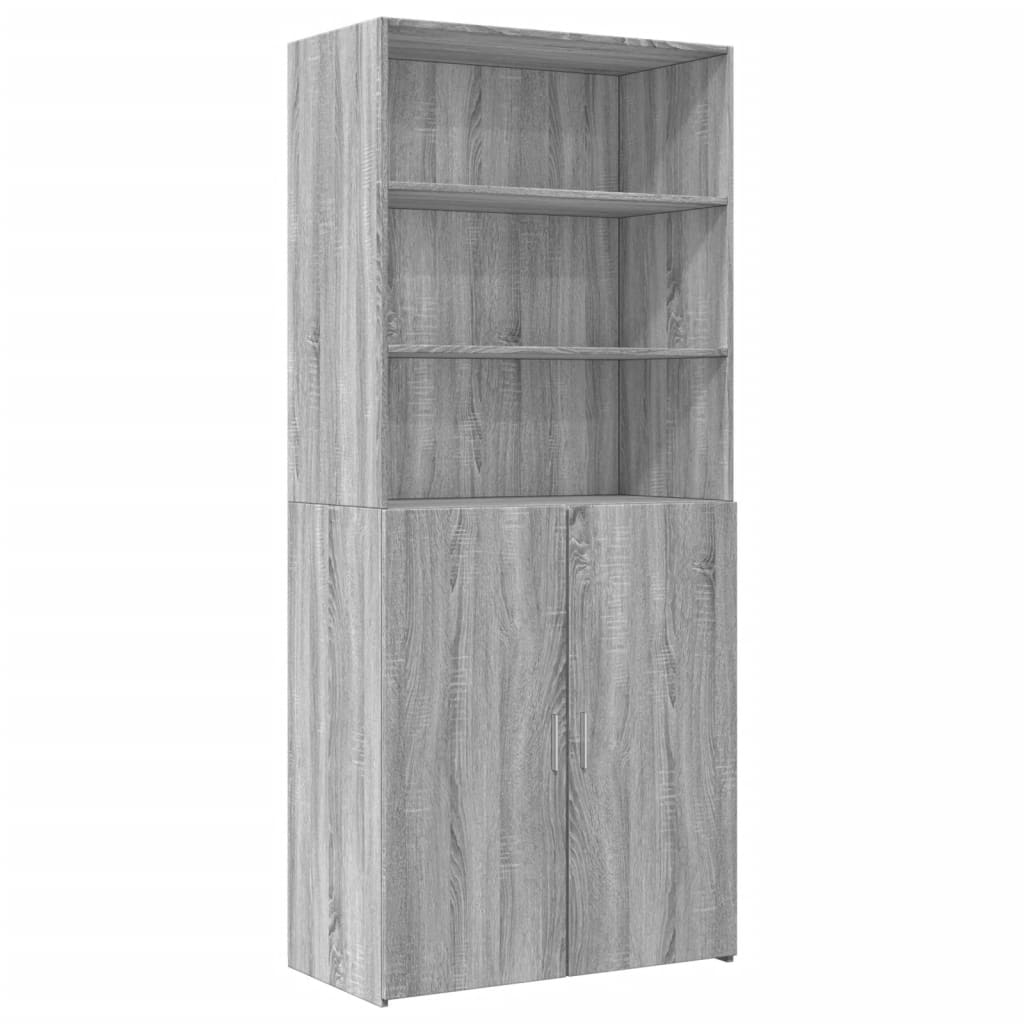 Credenza Grigio Sonoma 80x42,5x249 cm in Legno Multistrato