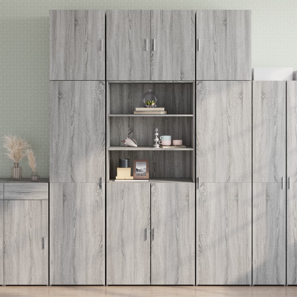 Credenza Grigio Sonoma 80x42,5x249 cm in Legno Multistrato