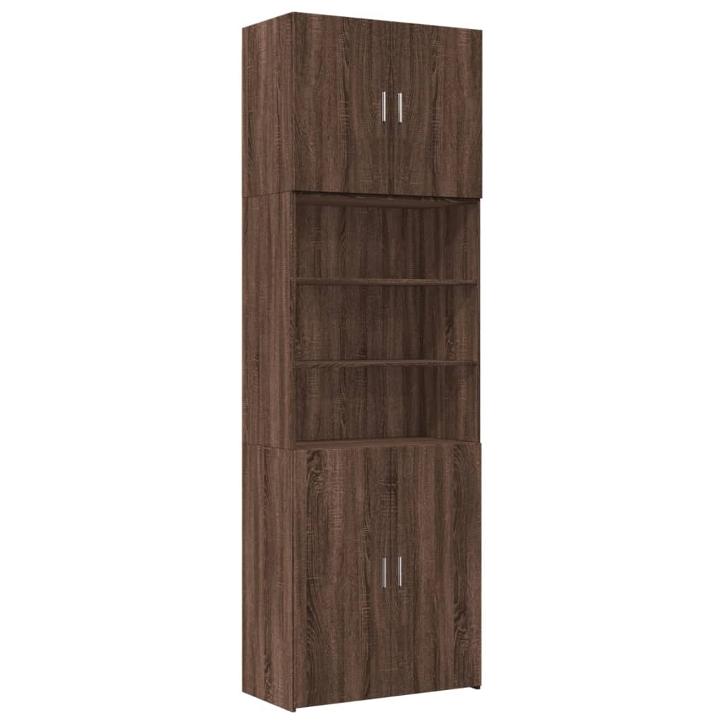 Credenza Rovere Marrone 80x42,5x249 cm in Legno Multistrato