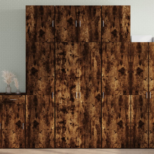 Credenza Rovere Fumo 80x42,5x249 cm in Legno Multistrato