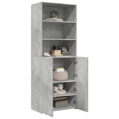 Credenza Grigio Cemento 70x42,5x185 cm in Legno Multistrato