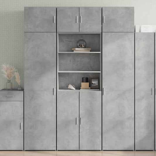 Credenza Grigio Cemento 70x42,5x185 cm in Legno Multistrato