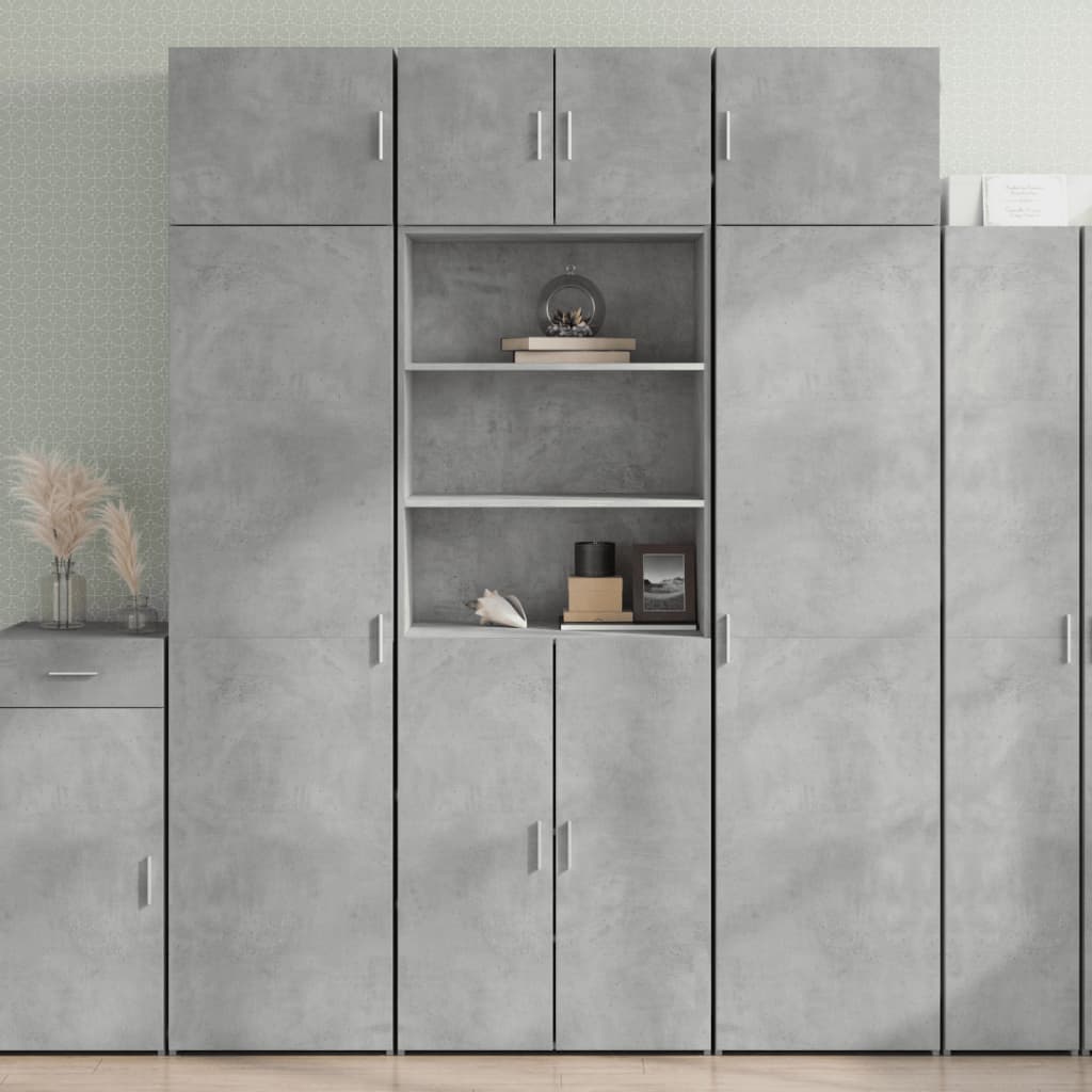 Credenza Grigio Cemento 70x42,5x185 cm in Legno Multistrato - homemem39