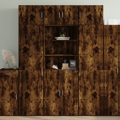 Credenza Rovere Fumo 70x42,5x185 cm in Legno Multistrato