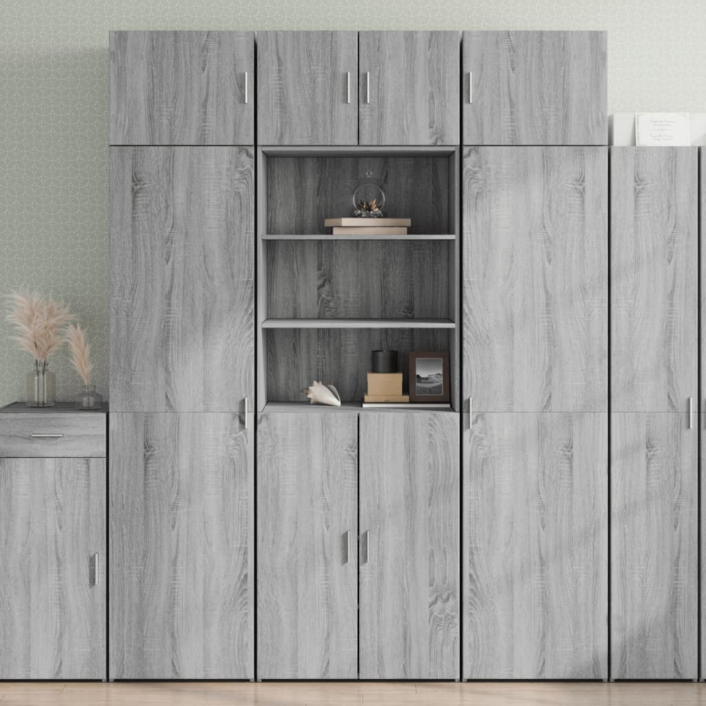 Credenza Grigio Sonoma 70x42,5x185 cm in Legno Multistrato