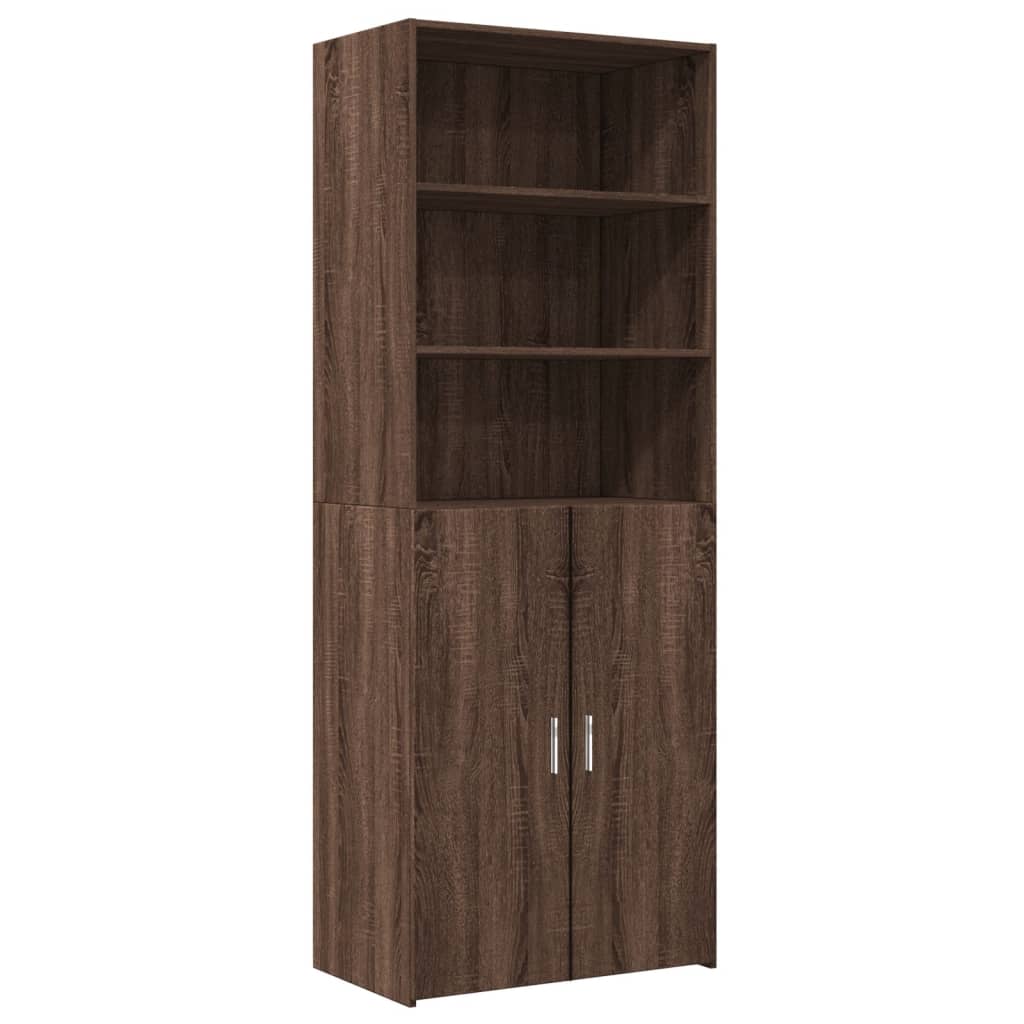 Credenza Rovere Marrone 70x42,5x185 cm in Legno Multistrato