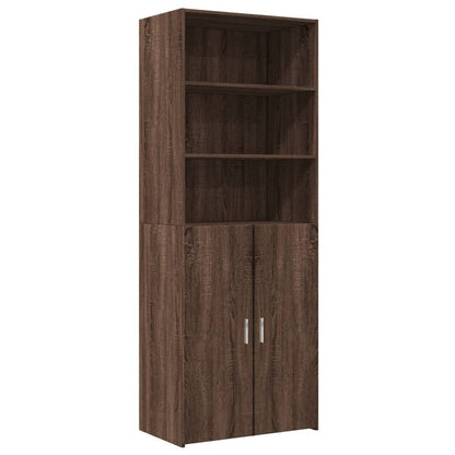 Credenza Rovere Marrone 70x42,5x185 cm in Legno Multistrato