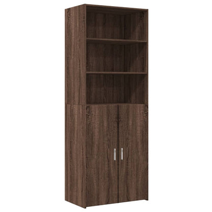 Credenza Rovere Marrone 70x42,5x185 cm in Legno Multistrato - homemem39