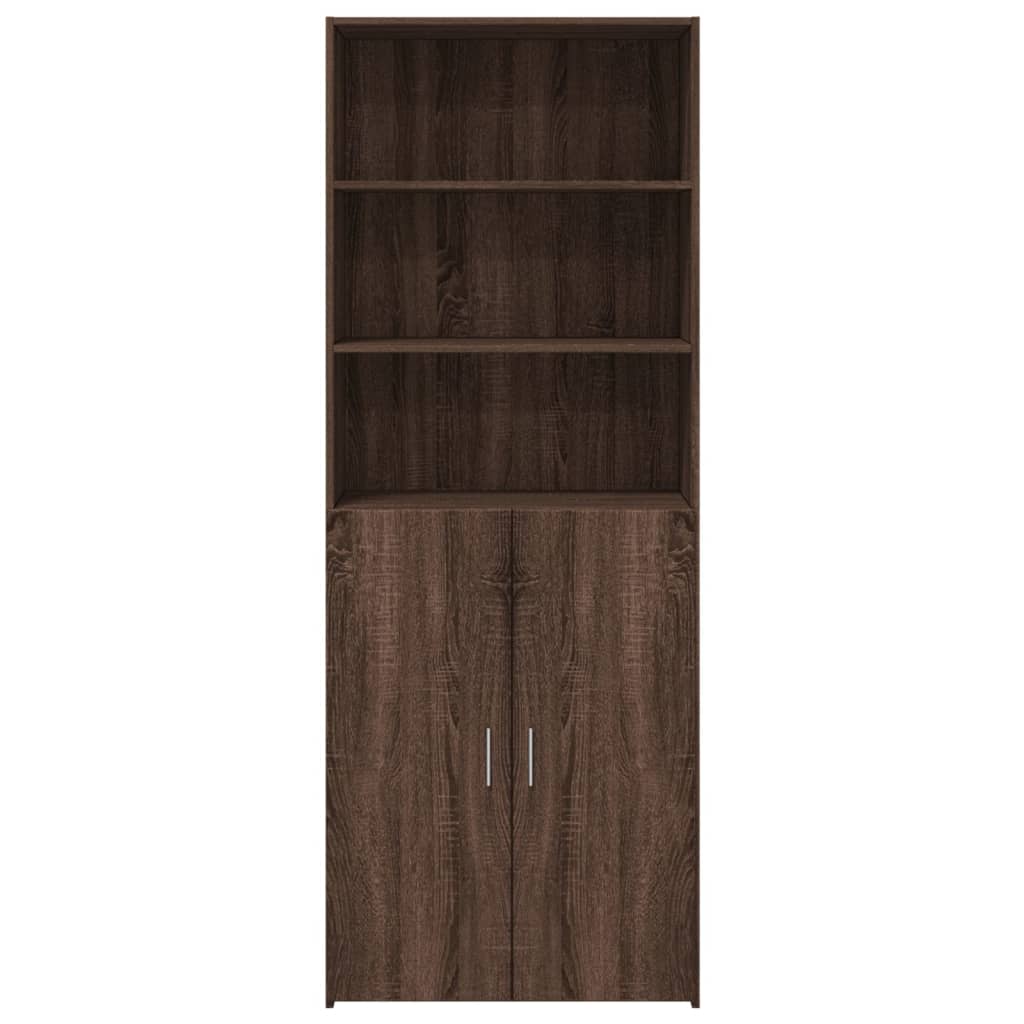 Credenza Rovere Marrone 70x42,5x185 cm in Legno Multistrato