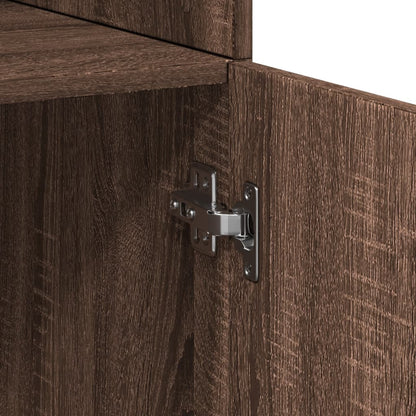 Credenza Rovere Marrone 70x42,5x185 cm in Legno Multistrato - homemem39