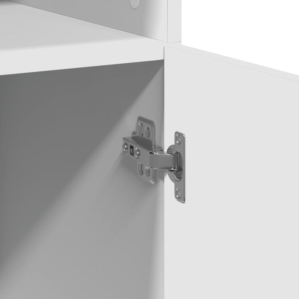 Credenza Bianca 80x42,5x185 cm in Legno Multistrato - homemem39