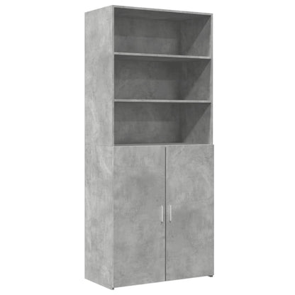 Credenza Grigio Cemento 80x42,5x185 cm in Legno Multistrato - homemem39