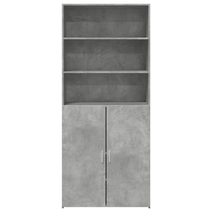 Credenza Grigio Cemento 80x42,5x185 cm in Legno Multistrato