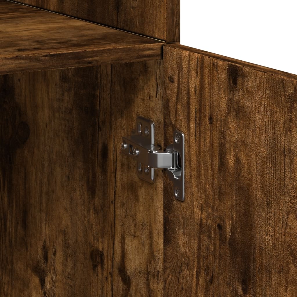 Credenza Rovere Fumo 80x42,5x185 cm in Legno Multistrato - homemem39