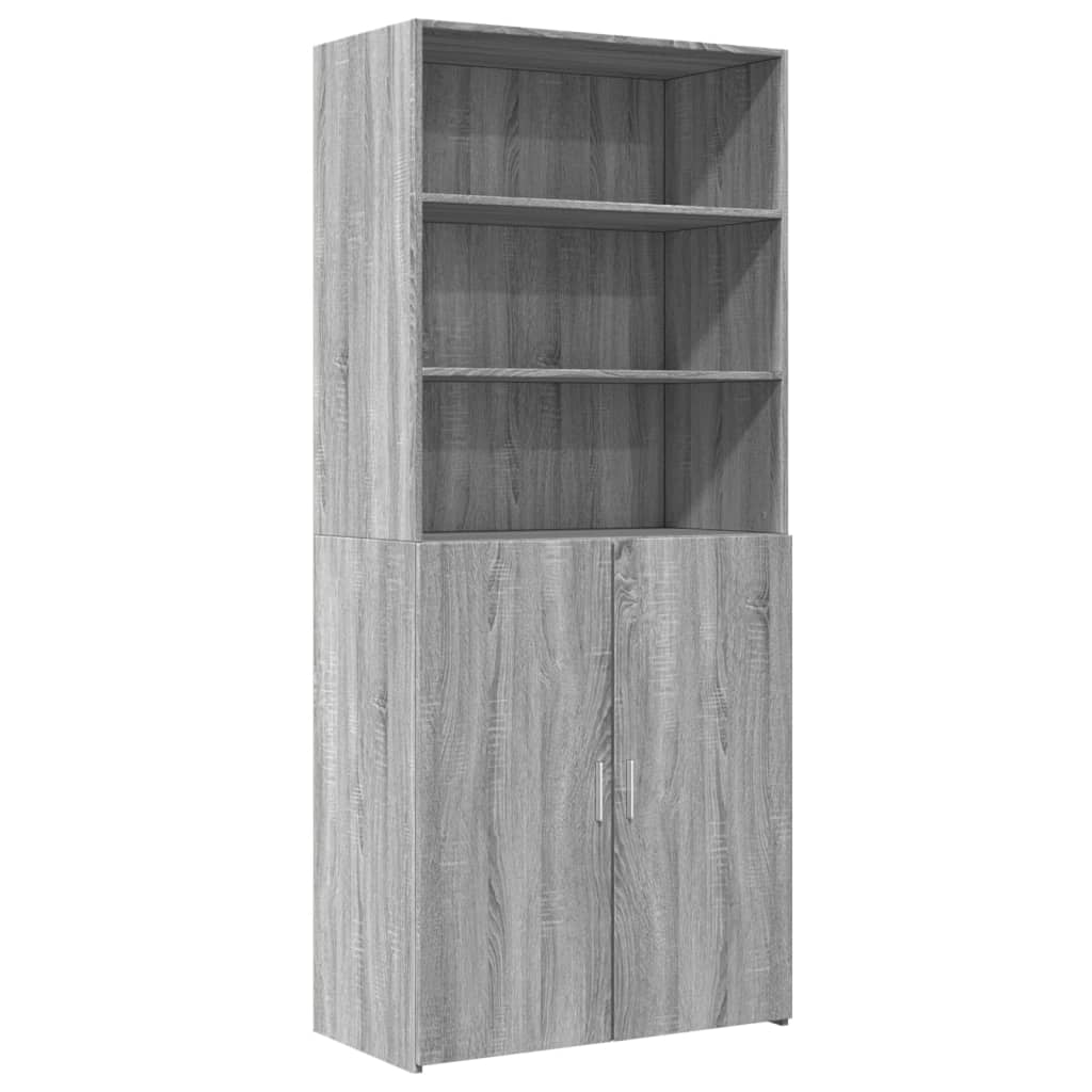 Credenza Grigio Sonoma 80x42,5x185 cm in Legno Multistrato