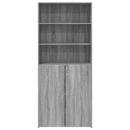 Credenza Grigio Sonoma 80x42,5x185 cm in Legno Multistrato