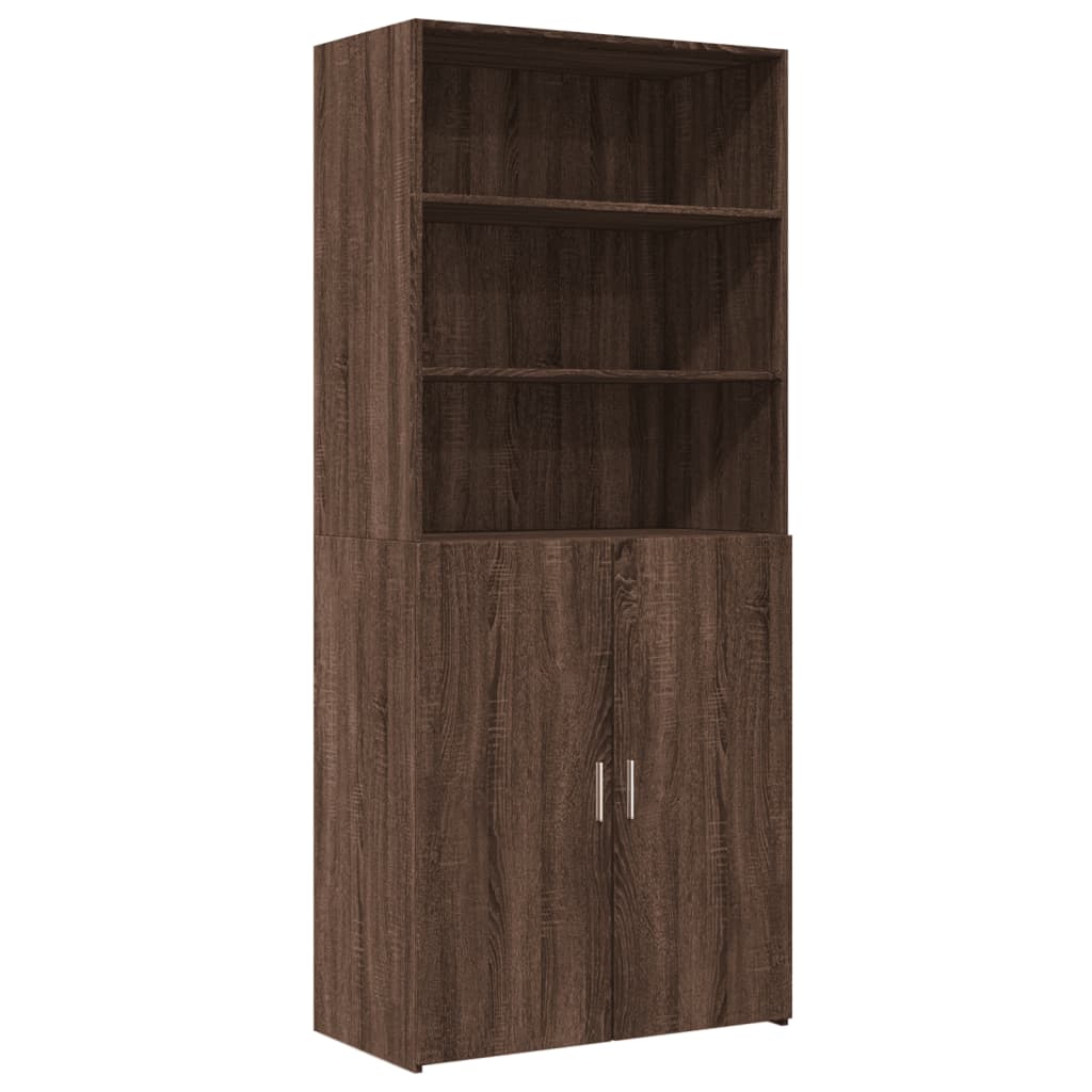 Credenza Rovere Marrone 80x42,5x185 cm in Legno Multistrato