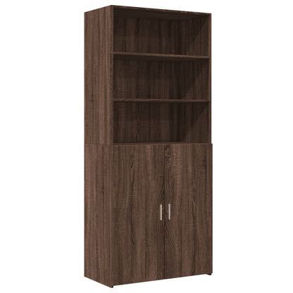 Credenza Rovere Marrone 80x42,5x185 cm in Legno Multistrato