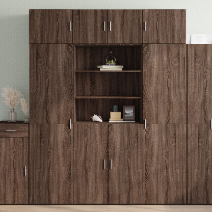 Credenza Rovere Marrone 80x42,5x185 cm in Legno Multistrato