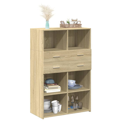 Credenza Rovere Sonoma 80x42,5x124 cm in Legno Multistrato