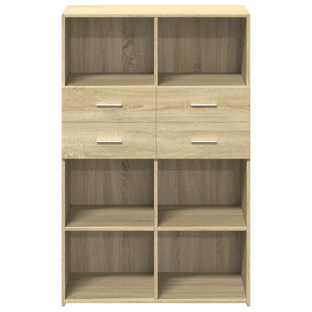 Credenza Rovere Sonoma 80x42,5x124 cm in Legno Multistrato