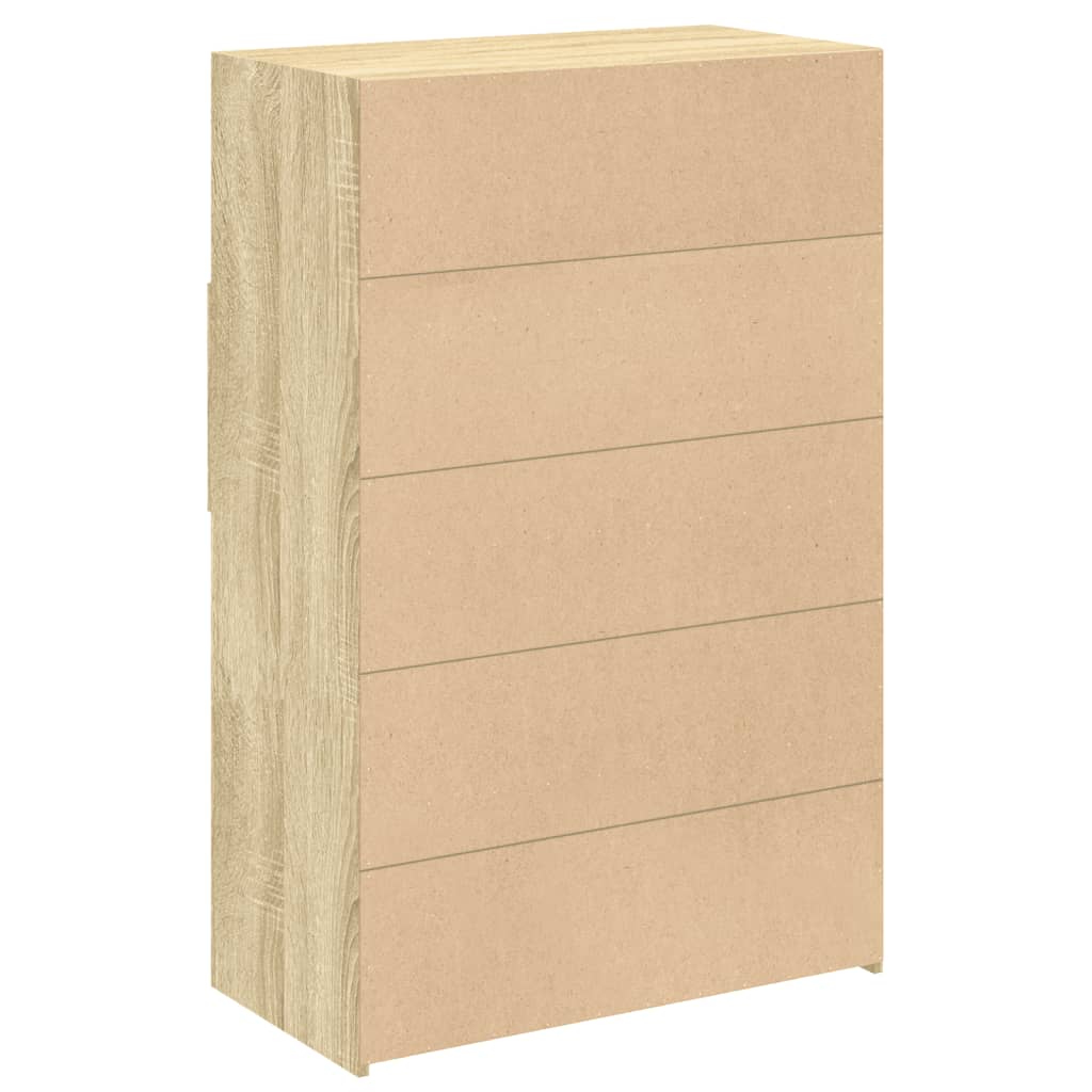 Credenza Rovere Sonoma 80x42,5x124 cm in Legno Multistrato - homemem39