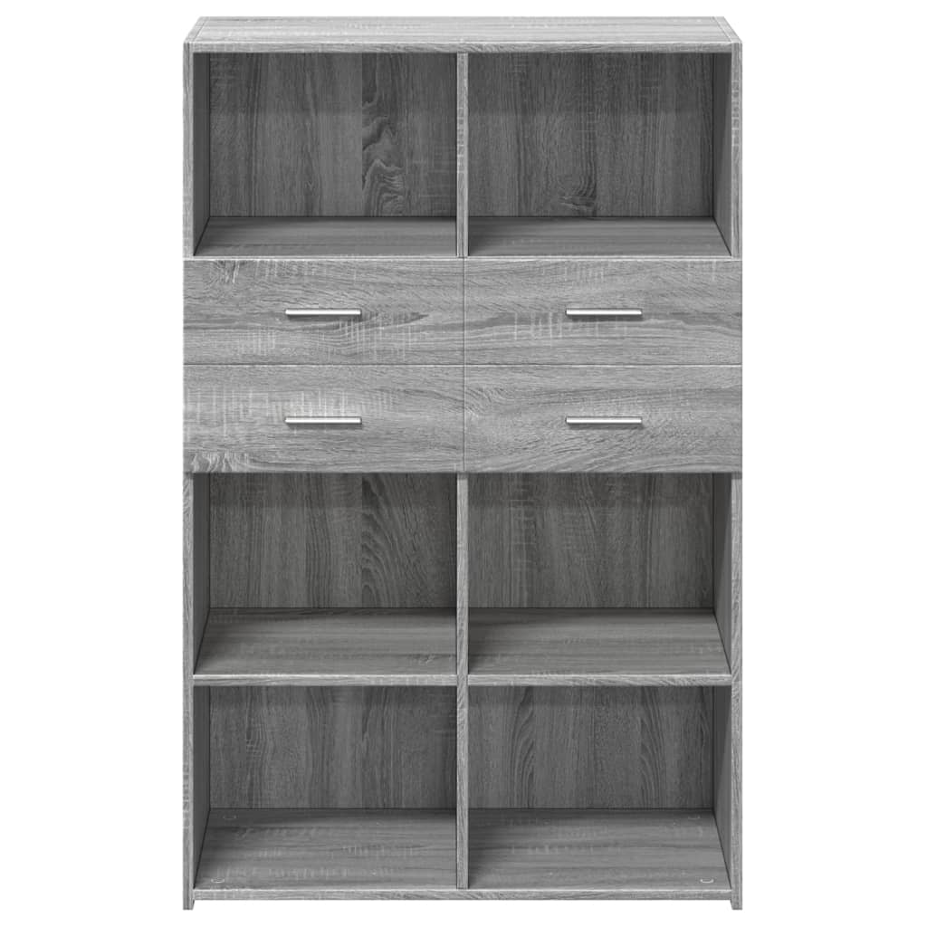 Credenza Grigio Sonoma 80x42,5x124 cm in Legno Multistrato