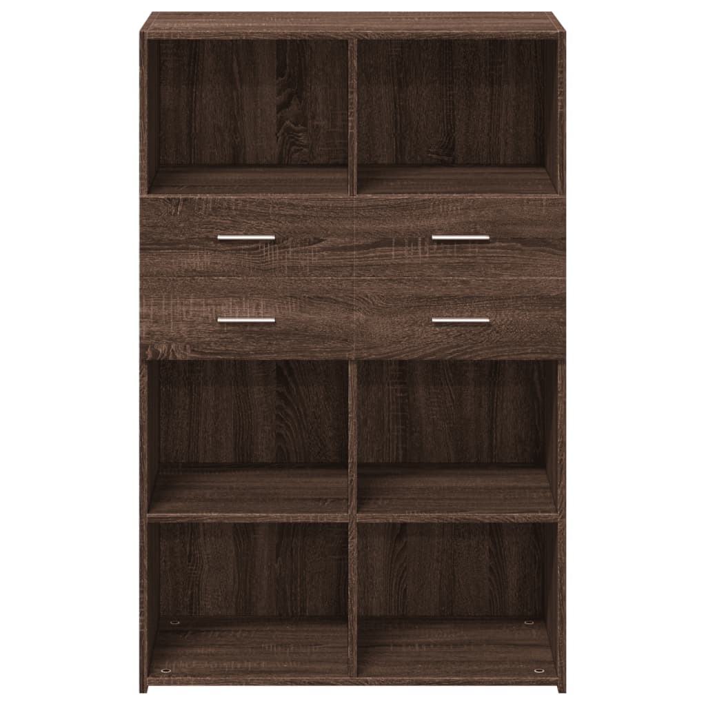 Credenza Rovere Marrone 80x42,5x124 cm in Legno Multistrato