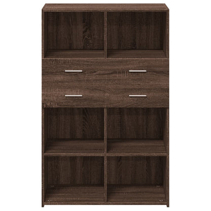 Credenza Rovere Marrone 80x42,5x124 cm in Legno Multistrato