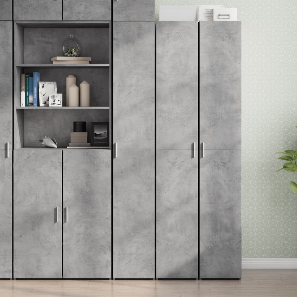 Credenza Grigio Cemento 30x42,5x185 cm in Legno Multistrato - homemem39
