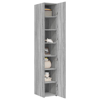 Credenza Grigio Sonoma 30x42,5x185 cm in Legno Multistrato