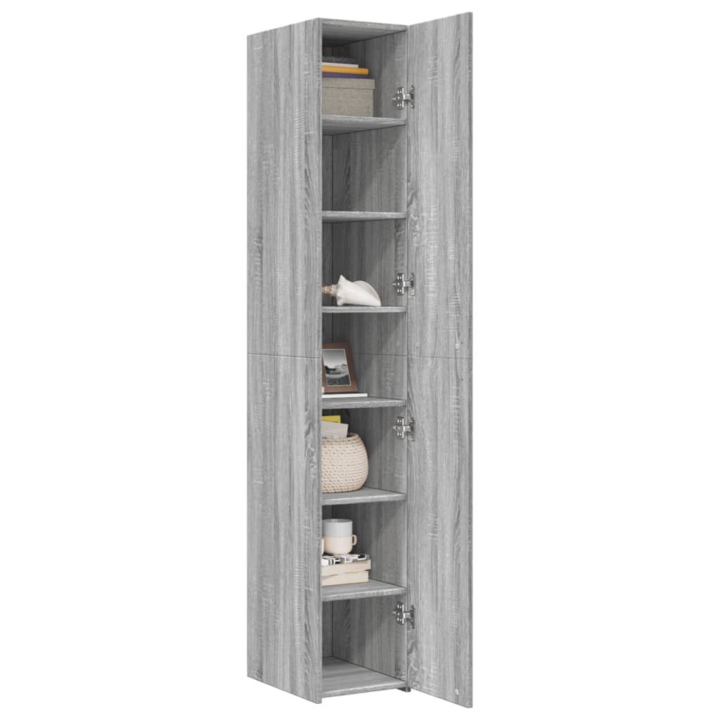 Credenza Grigio Sonoma 30x42,5x185 cm in Legno Multistrato - homemem39