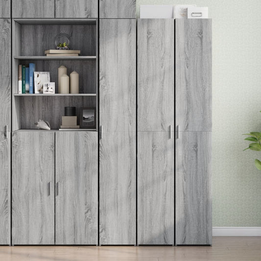 Credenza Grigio Sonoma 30x42,5x185 cm in Legno Multistrato