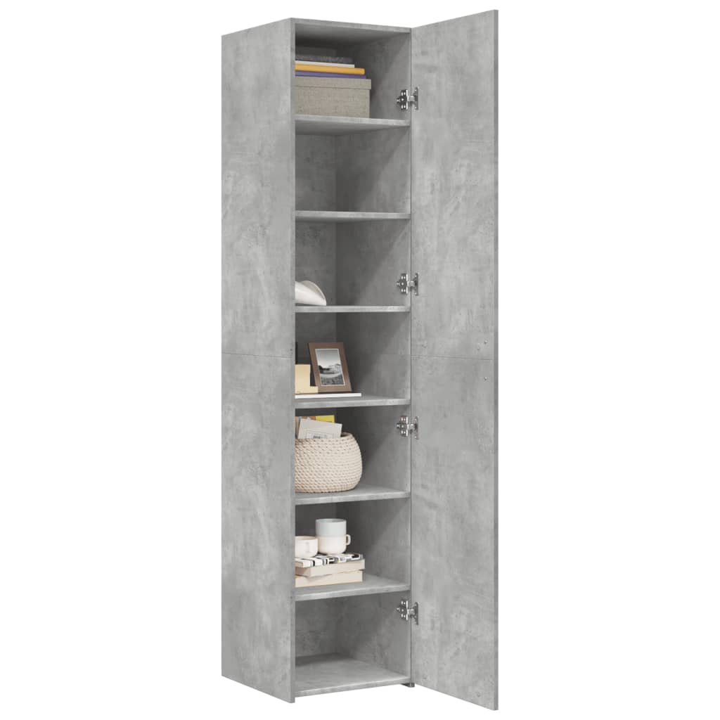 Credenza Grigio Cemento 40x42,5x185 cm in Legno Multistrato