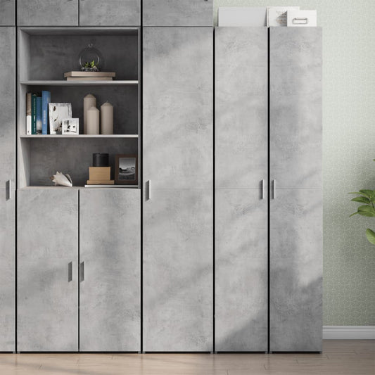 Credenza Grigio Cemento 40x42,5x185 cm in Legno Multistrato