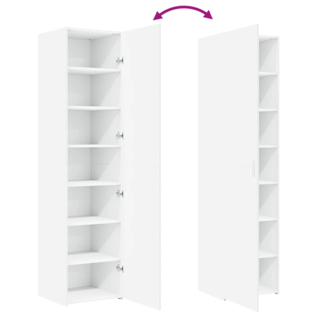 Credenza Bianca 45x42,5x185 cm in Legno Multistrato - homemem39