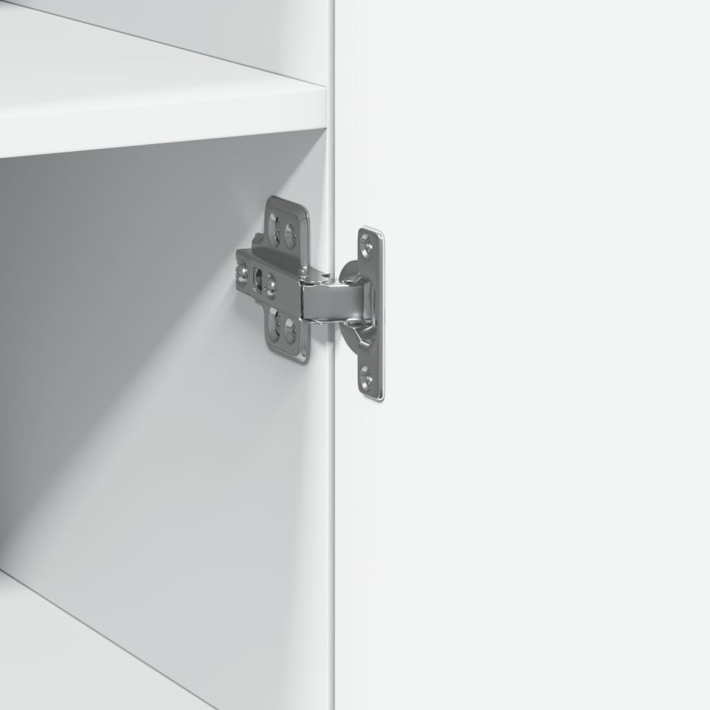 Credenza Bianca 45x42,5x185 cm in Legno Multistrato - homemem39