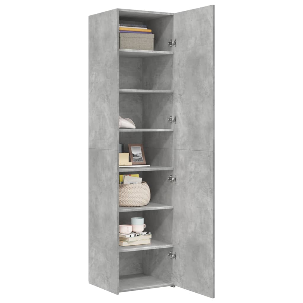 Credenza Grigio Cemento 45x42,5x185 cm in Legno Multistrato - homemem39
