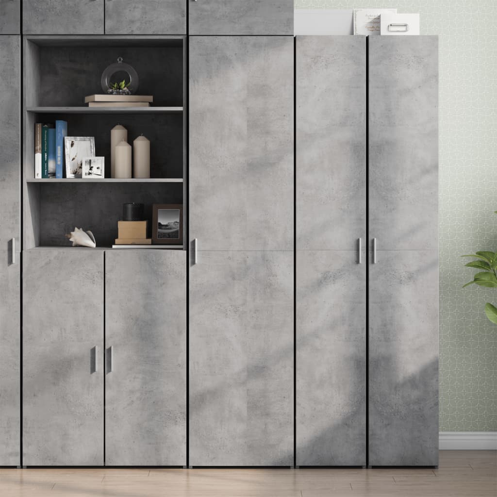 Credenza Grigio Cemento 45x42,5x185 cm in Legno Multistrato - homemem39