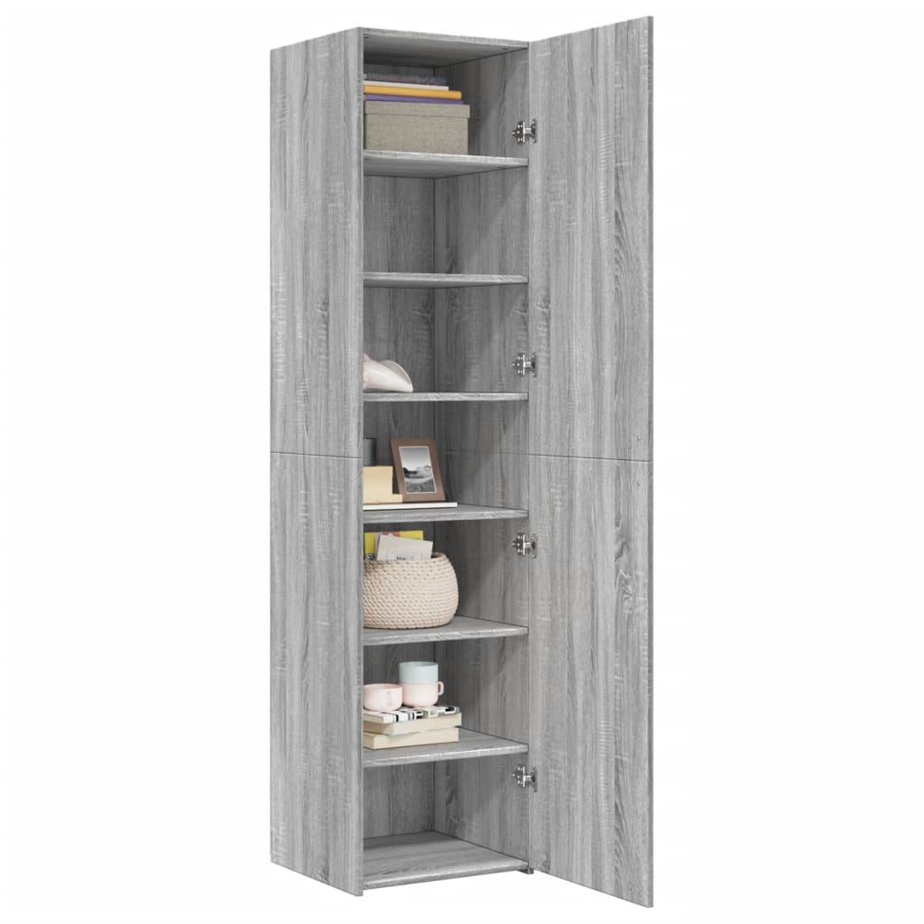 Credenza Grigio Sonoma 45x42,5x185 cm in Legno Multistrato