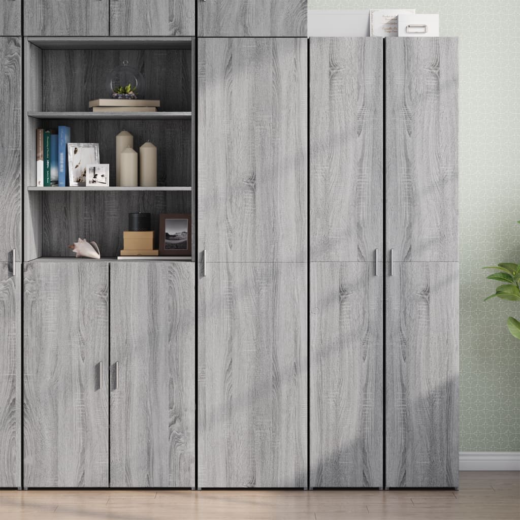 Credenza Grigio Sonoma 45x42,5x185 cm in Legno Multistrato