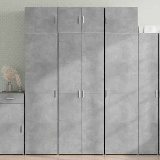 Credenza Grigio Cemento 70x42,5x185 cm in Legno Multistrato