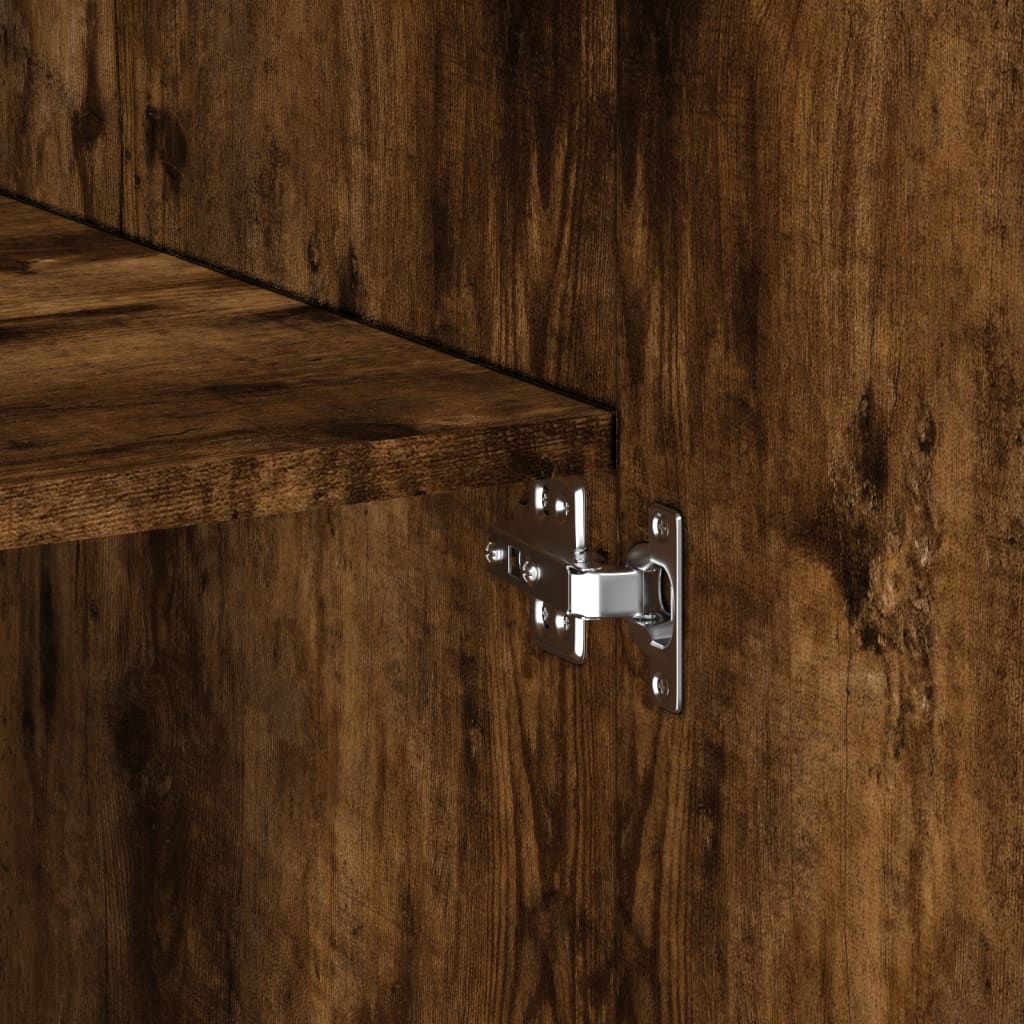 Credenza Rovere Fumo 70x42,5x185 cm in Legno Ingegnerizzato