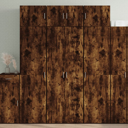 Credenza Rovere Fumo 70x42,5x185 cm in Legno Ingegnerizzato
