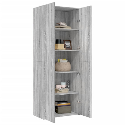 Credenza Grigio Sonoma 70x42,5x185 cm in Legno Multistrato